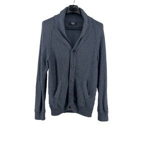 Le 31 Simons Cardigan‎ Sweater Men's Large Grandpa Shawl Collar Dad Cobain Blue